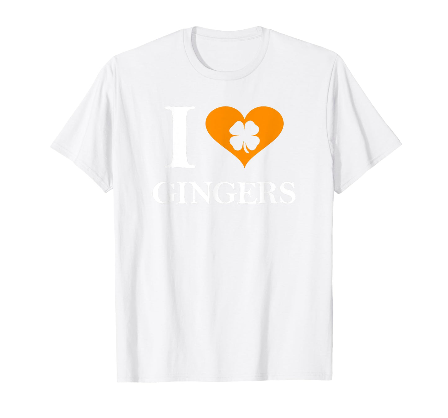 I Love Gingers Heart Shamrock Redhead Lover Shirt