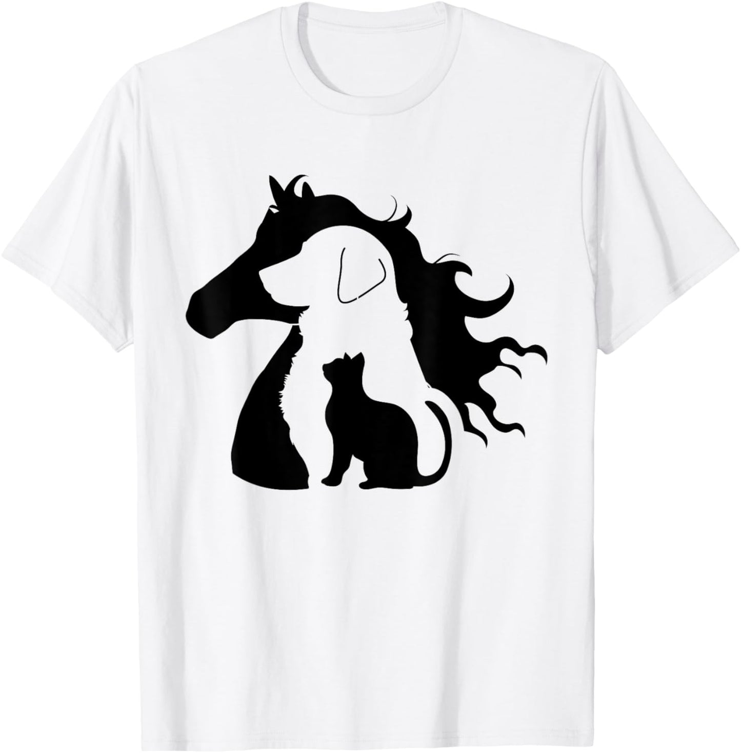 Cute Horse Dog Cat Lover Tee Women Mom Dad Kids Toddler T-Shirt