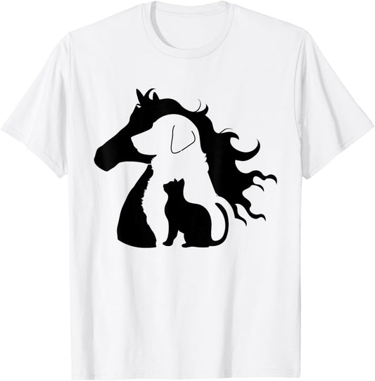 Cute Horse Dog Cat Lover Tee Women Mom Dad Kids Toddler T-Shirt