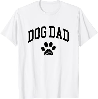 Dog Dad - Distressed Design Style - Funny Dog Paw - Classic T-Shirt