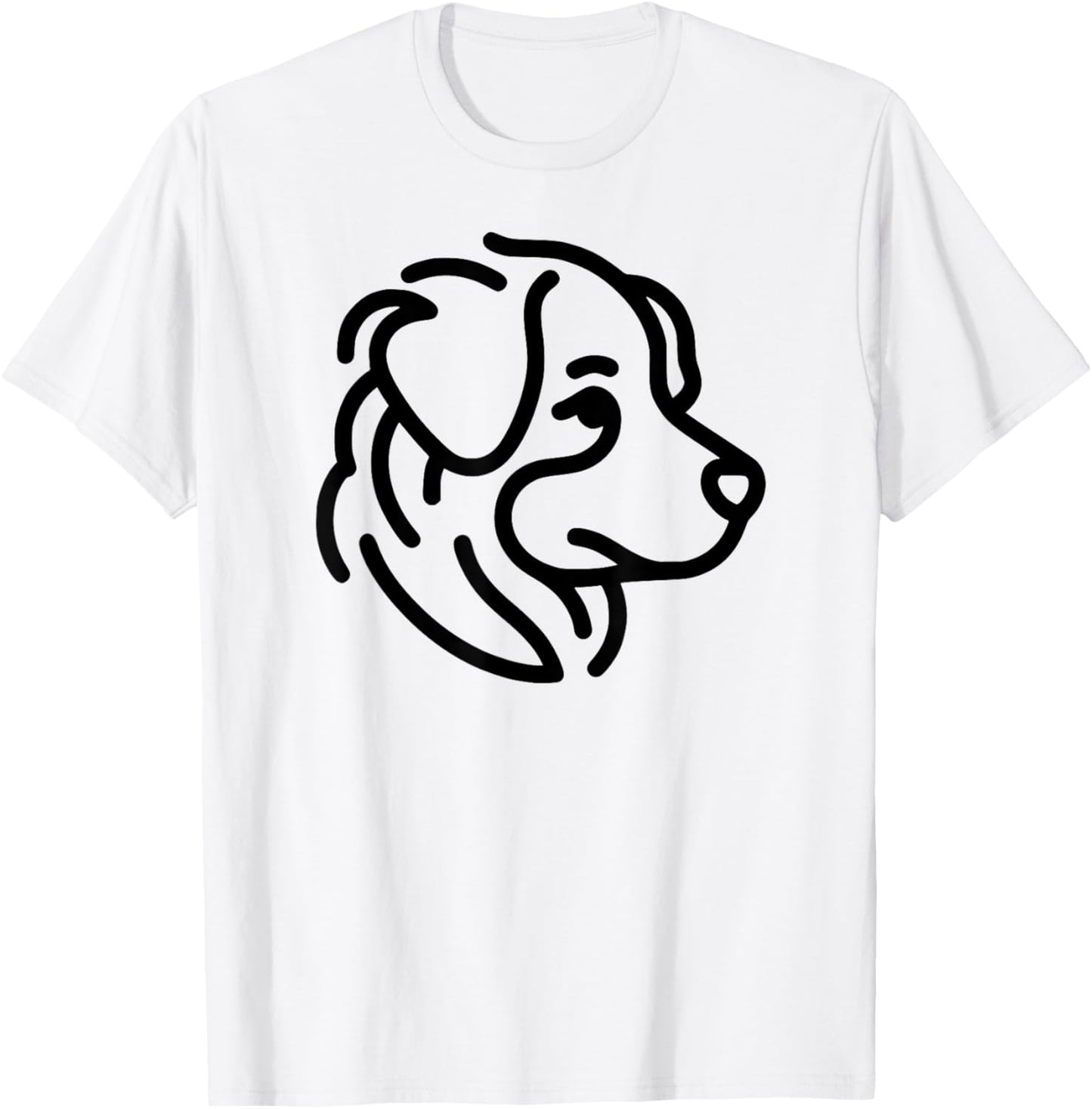 Cute Australian Shepherd Lovers dog simple line art portrait T-Shirt