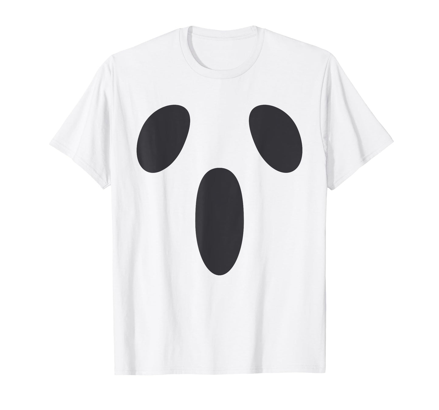 Ghost Silly Face Spooky Halloween Ghoul Face Easy Costume T-Shirt