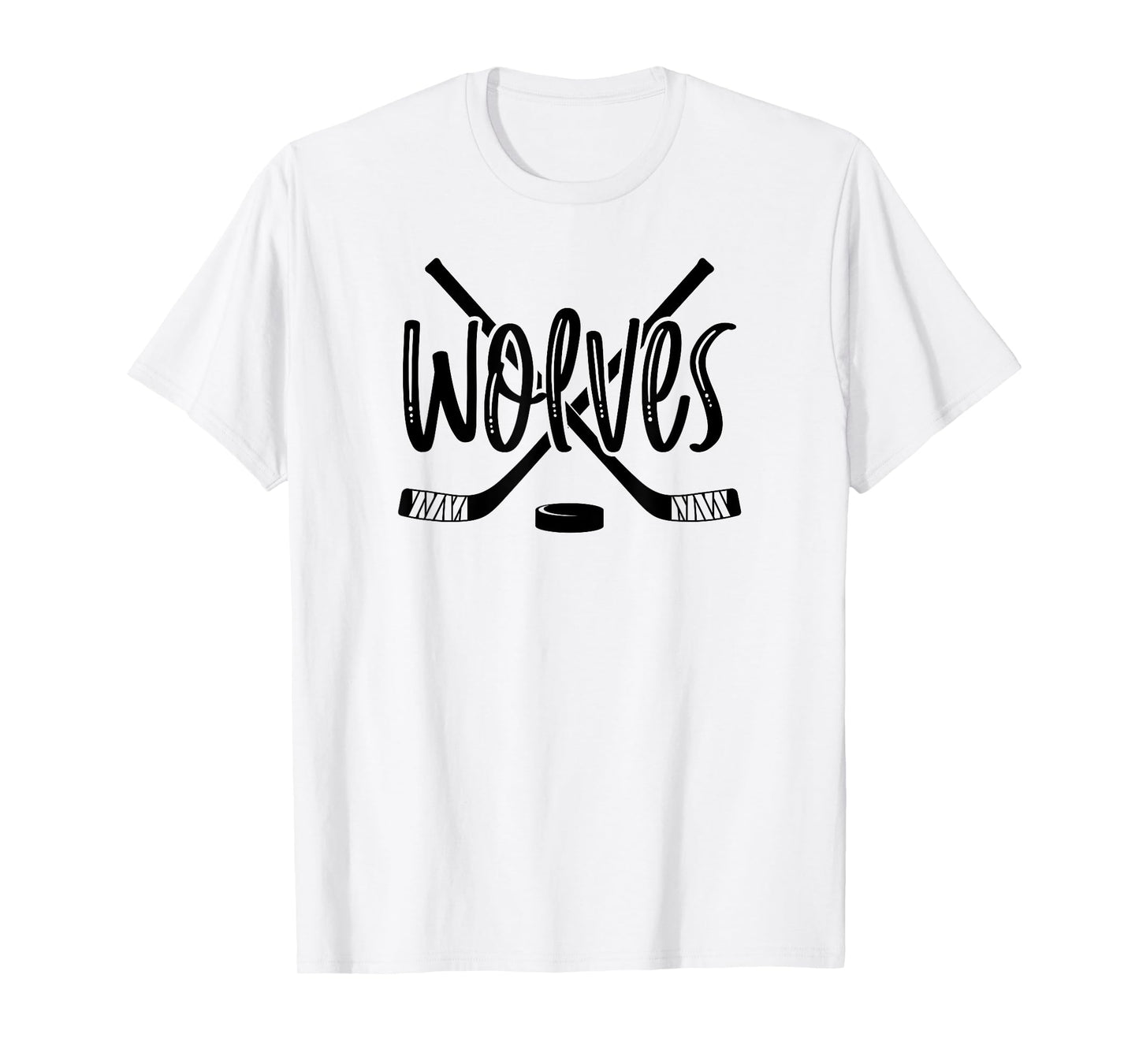 Wolves Hockey Team Mascot School Spirit Game Night T-Shirt