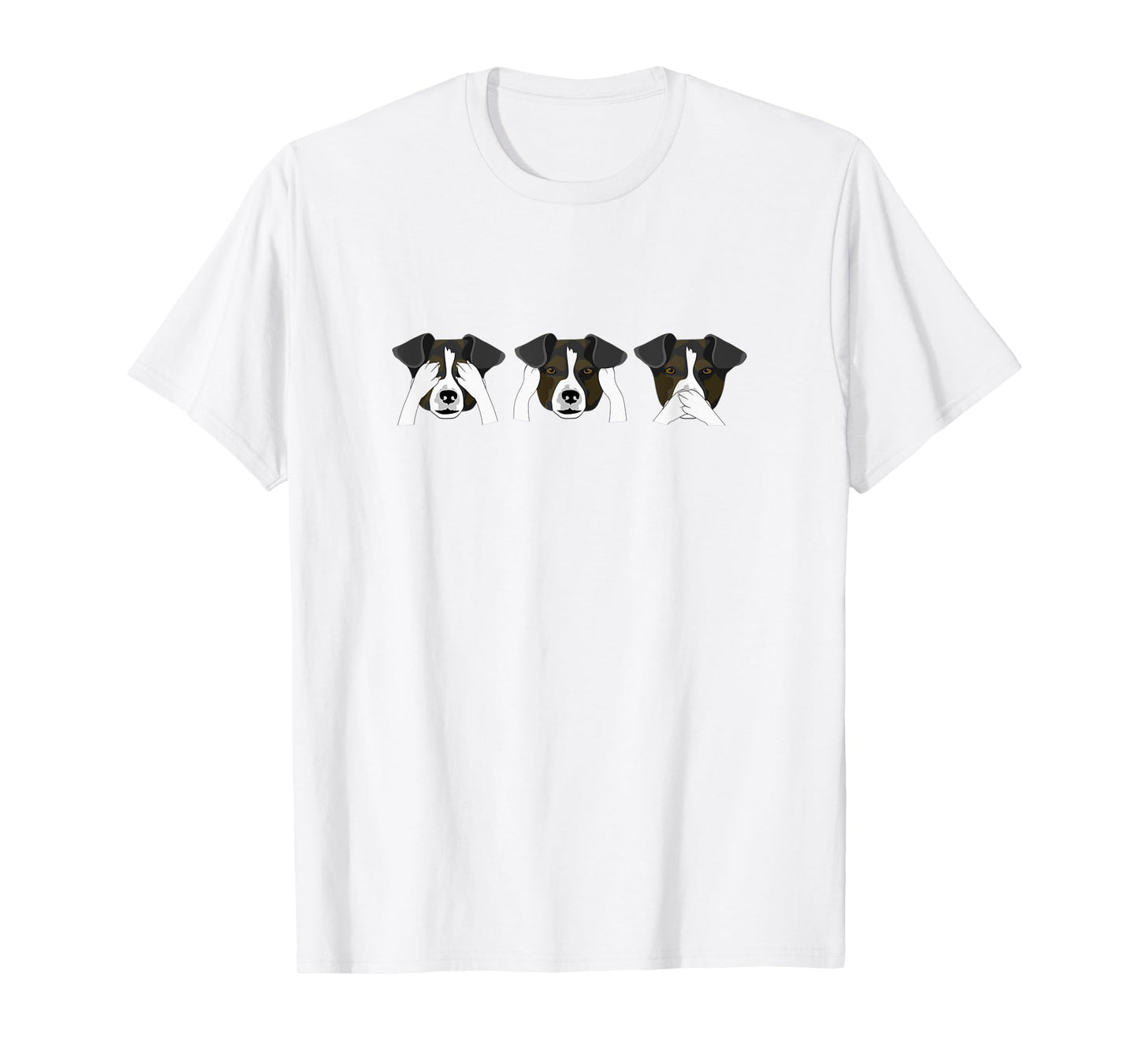 See no evil, Hear No Evil Speak No evil Dog Tshirts Funny T-Shirt for Men Women Girls Kids