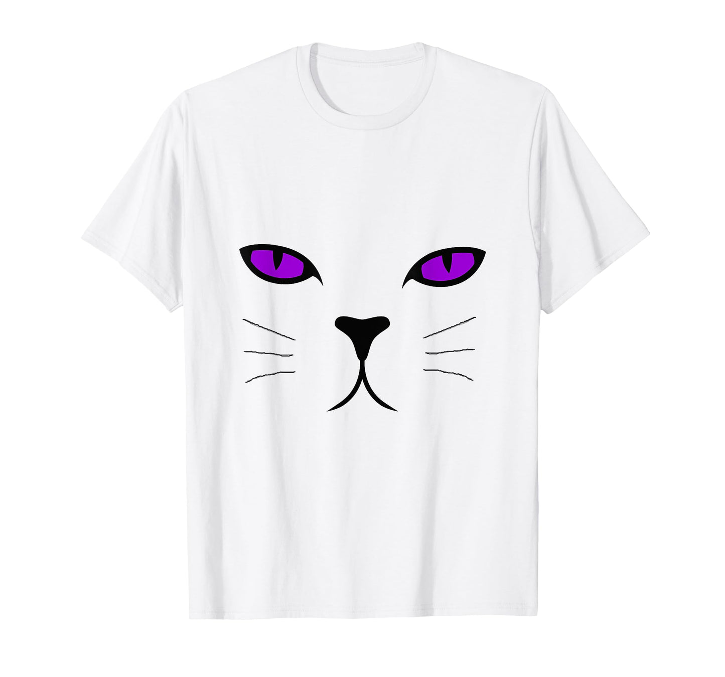 Giant Cat Face Purple Eyes Halloween Costume Shirt Men Women Kids T-Shirt