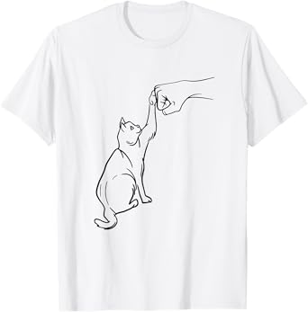 Funny Cat Best Friend Fist Bump Cat Lover T-Shirt for Men Women Girls Kids