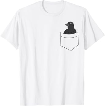 Cute Crow In A Pocket Funny Pocket Crows Raven In Pocket T-Shirt