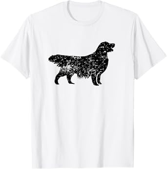Distressed Golden Retriever Silhouette Dog Owner Men Women Girls Kids T-Shirt