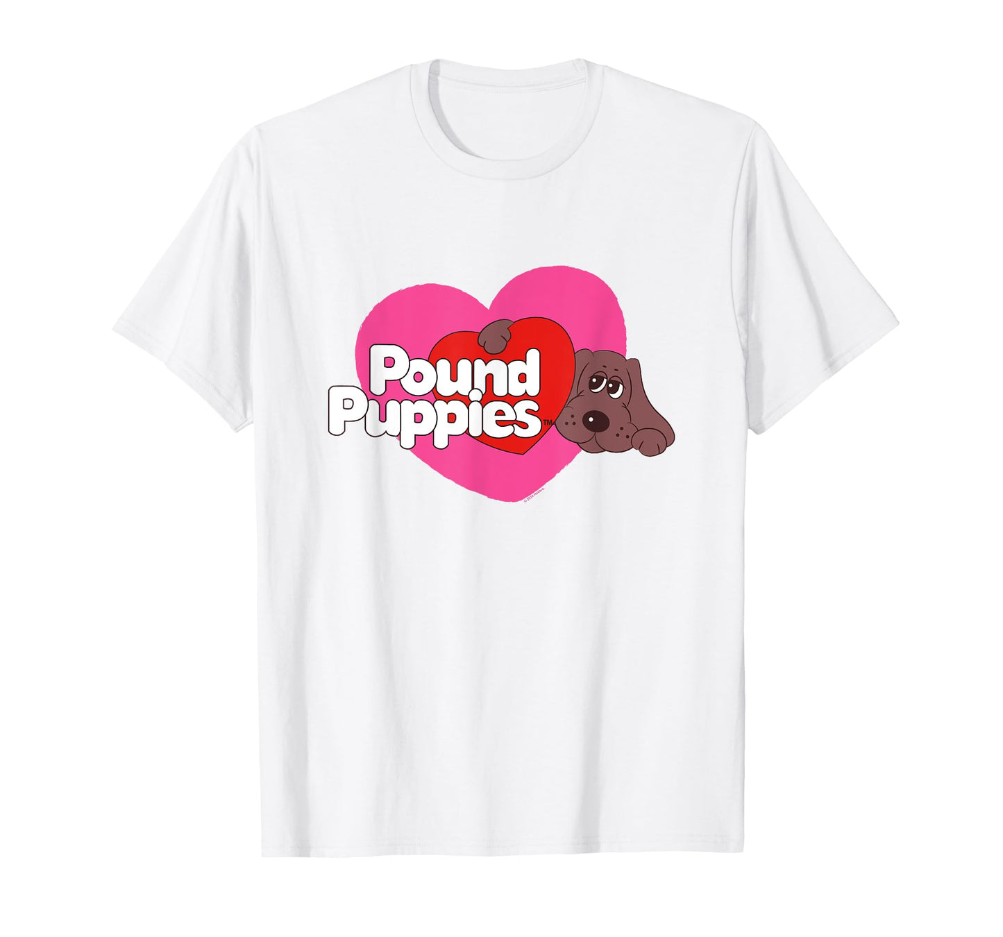 Pound Puppies Valentine's Day Cute Dog Heart Shape Big Logo T-Shirt