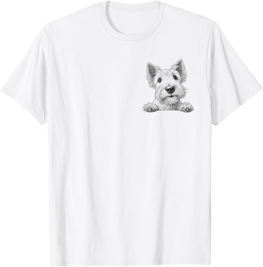 Cute Scottish Terrier Dog Peeking Scottie Design T-Shirt