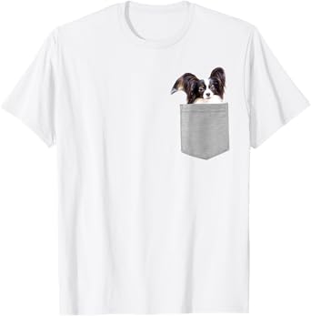Dog in Your Pocket Papillon T-Shirt for Men Women Kids