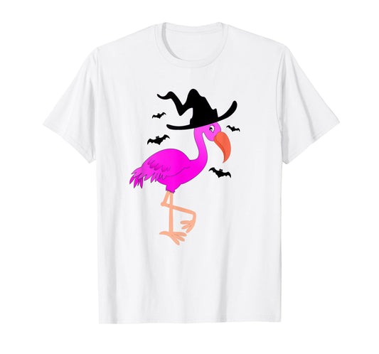 Flamingo Witch Halloween T-Shirt