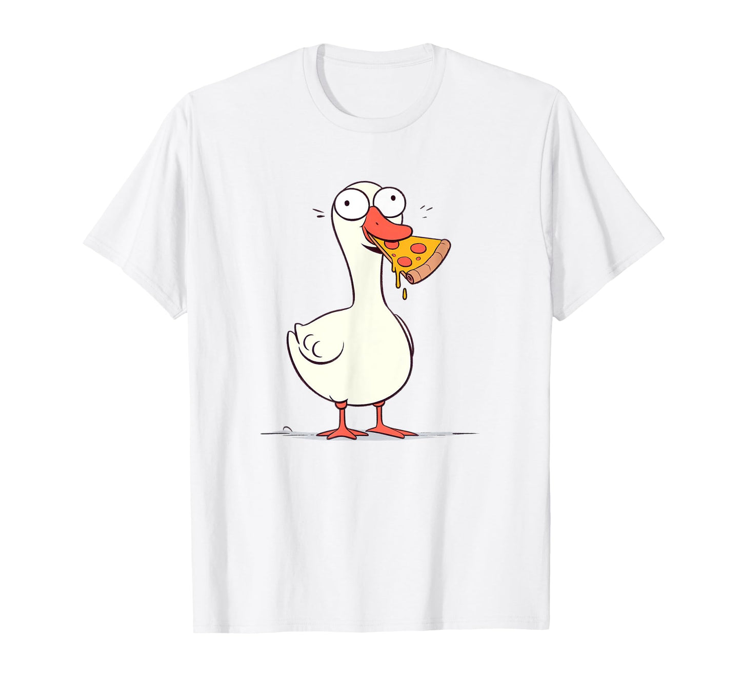Funny Silly Goose Pizza Lover Goose Gift Foodie Silly Goose T-Shirt