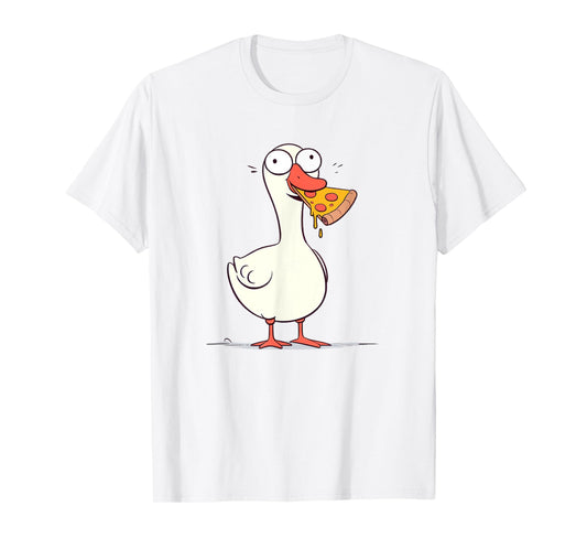 Funny Silly Goose Pizza Lover Goose Gift Foodie Silly Goose T-Shirt