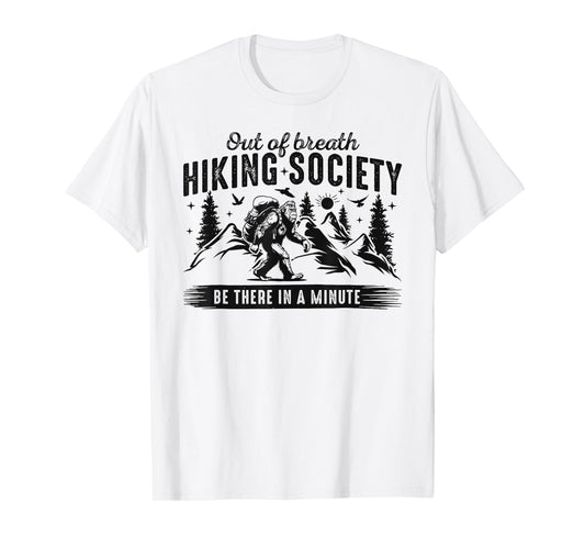 Out of Breath Hiking Society Nature Lover Mountain Hiking T-Shirt