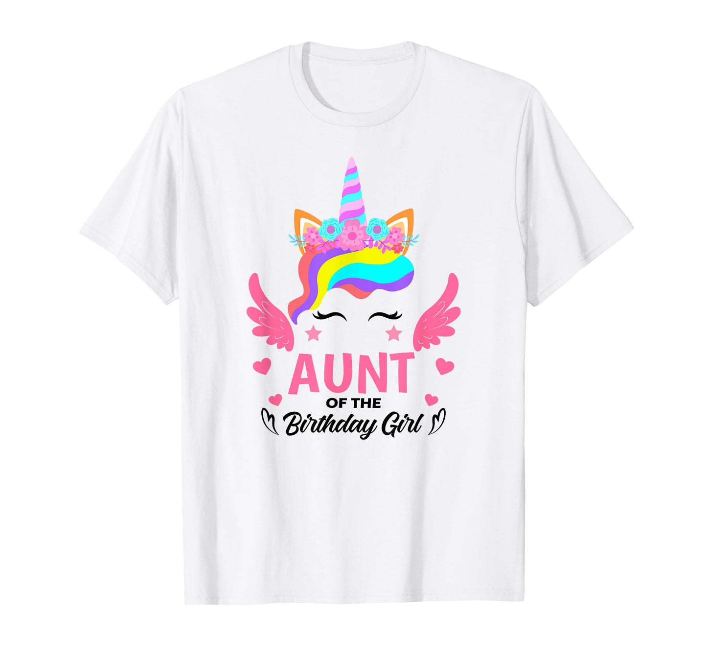 Aunt of The Birthday for Girl Auntie Unicorn First Birthday T-Shirt