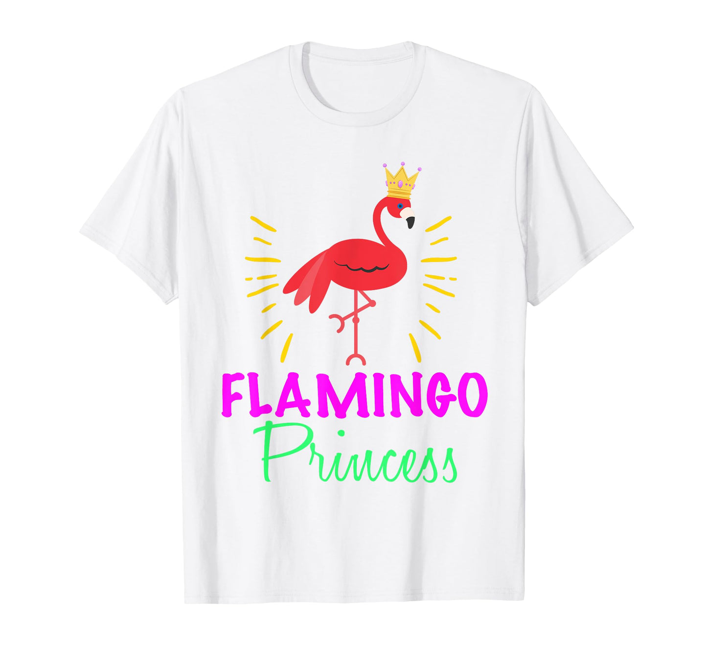 Flamingo Princess With Crown Wading Bird Lover Novelty Shirt T-Shirt