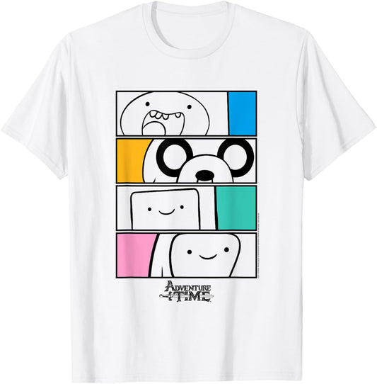 Adventure Time Finn, Jake. BMO, Bubblegum Stacked T-Shirt