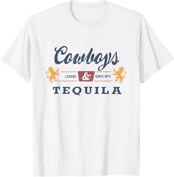 Vintage Cowboys And Tequila Western Funny Tequila Drinking T-Shirt