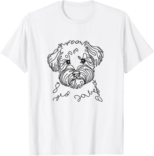 Schnoodle Dog Line Art Design T-Shirt
