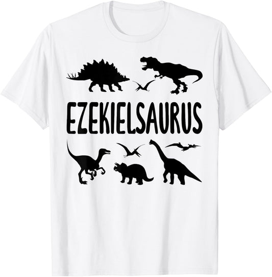 Dinosaur T Rex Ezekiel Ezekielsaurus Boys Dino Name T-Shirt