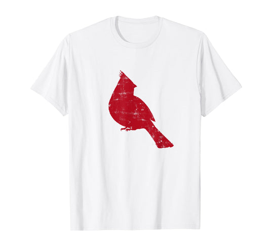 Bright Red Cardinal Bird Silhouette T-Shirt