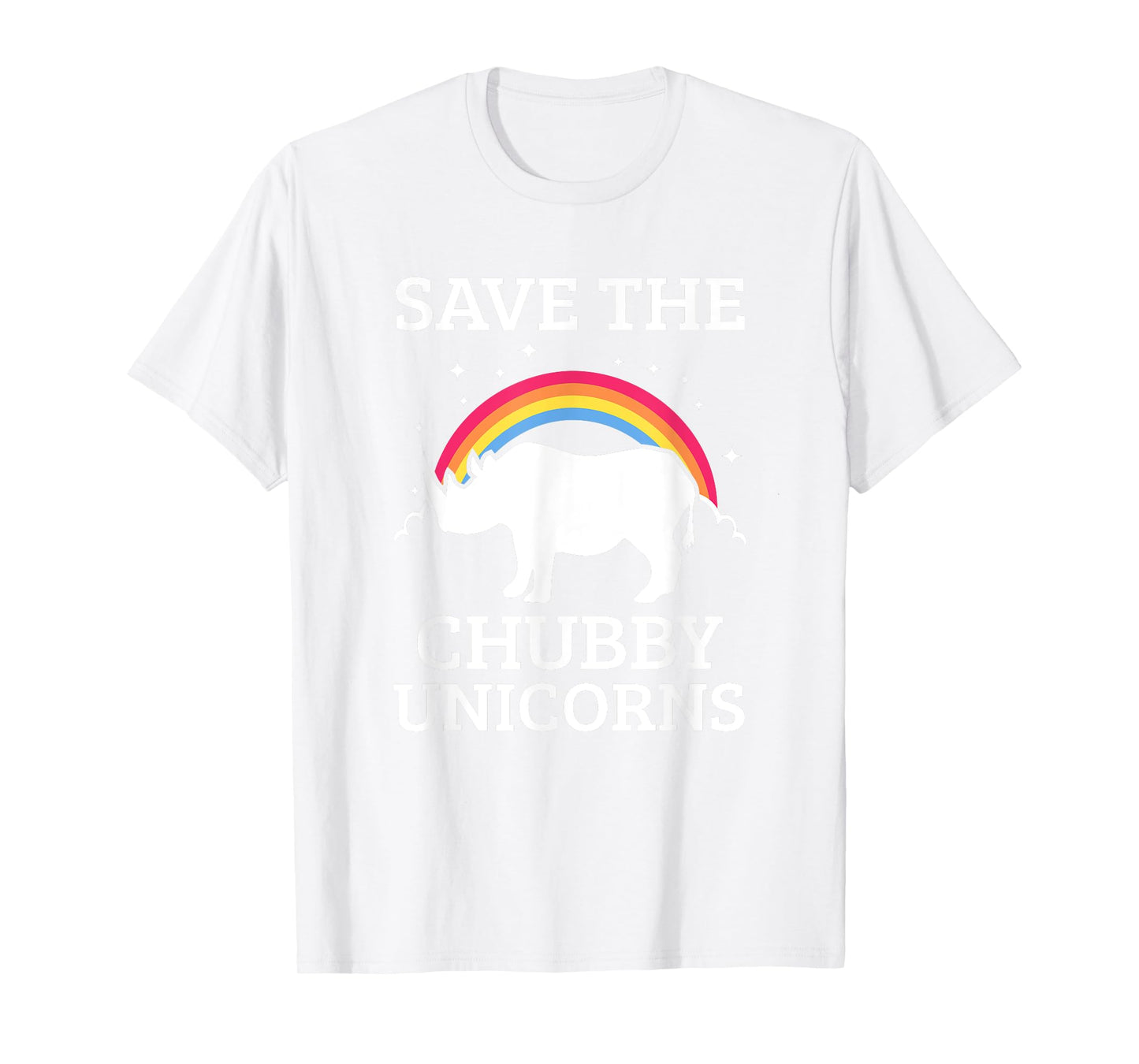 Save The Chubby Unicorns Rhino Rainbow T-Shirt