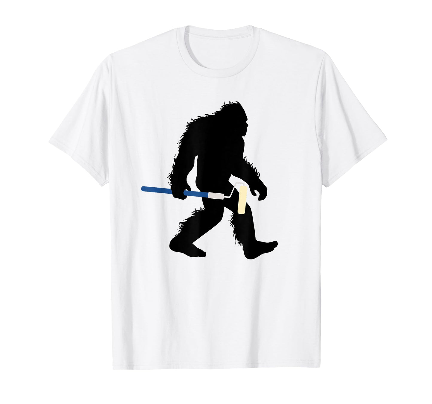 Bigfoot With Paint Roller Sasquatch Home Painter T-Shirt