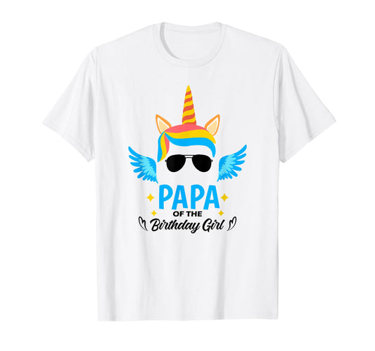 Papa of The Birthday for Girl Father Unicorn First Birthday T-Shirt