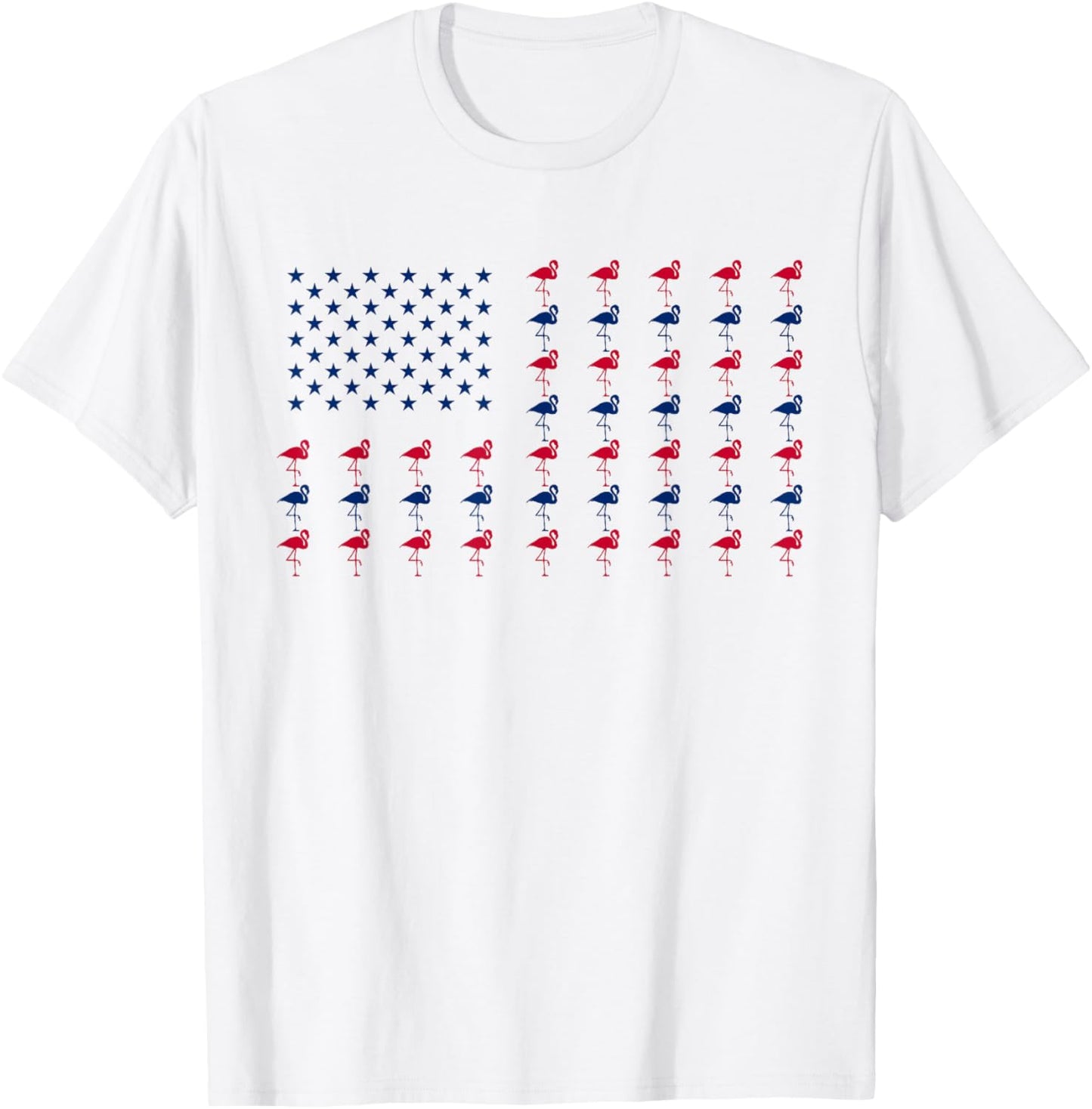 USA American Flag Flamingo Lover 4th of July Patriotic Women T-Shirt