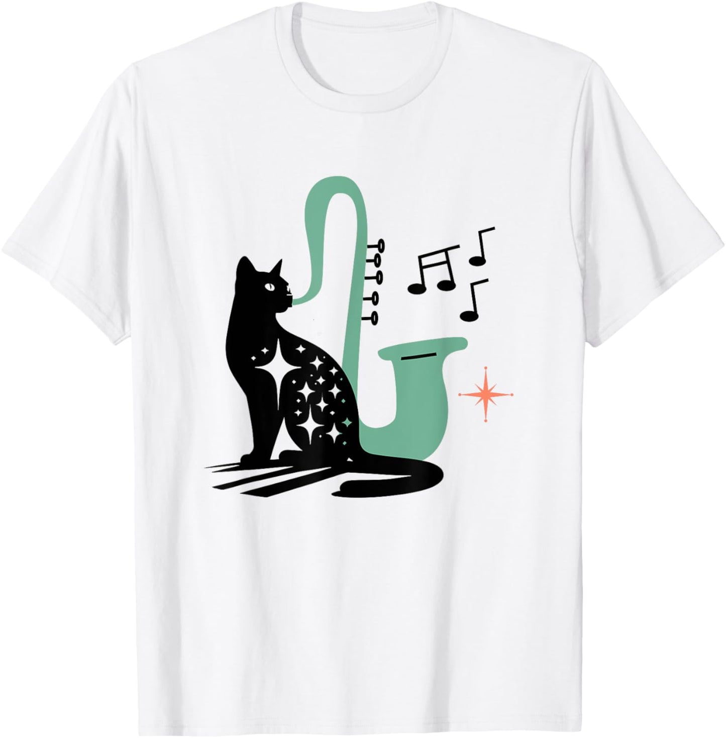 Retro Musical Cat Midcentury Atomic Age Modern Mid Century T-Shirt