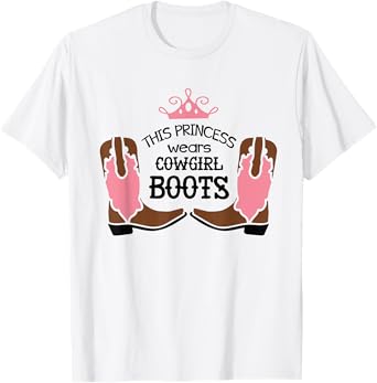 Princess Cowboy Boots Western Cowgirl Girls T Shirt Gift T-Shirt