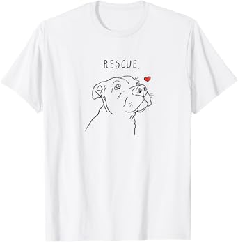 Rescue Dog Pitbull Drawing Rescue Mom Adopt Don't Shop T-Shirt for Men Women Kids