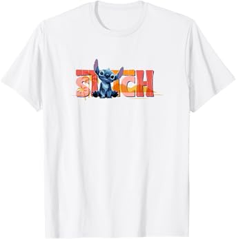 Disney Lilo & Stitch Cute Stitch Sitting Logo T-Shirt