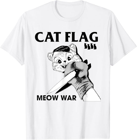 Graphic Cats Flag Funny Rock Band Kittens Black Arts MeowWar T-Shirt