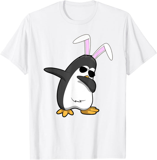 Dabbing Easter Bunny Shirt Penguin Dab Boys Girls Kids Gift T-Shirt