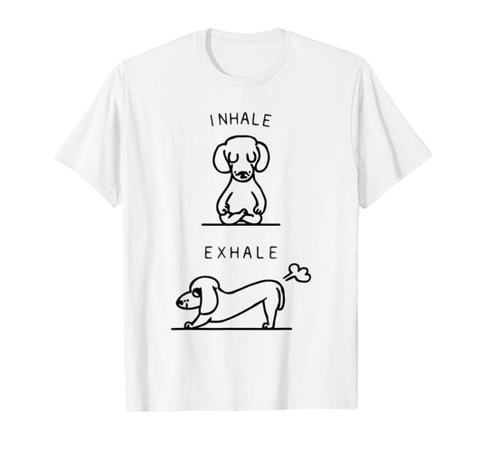 inhale exhale dachshund yoga T-Shirt