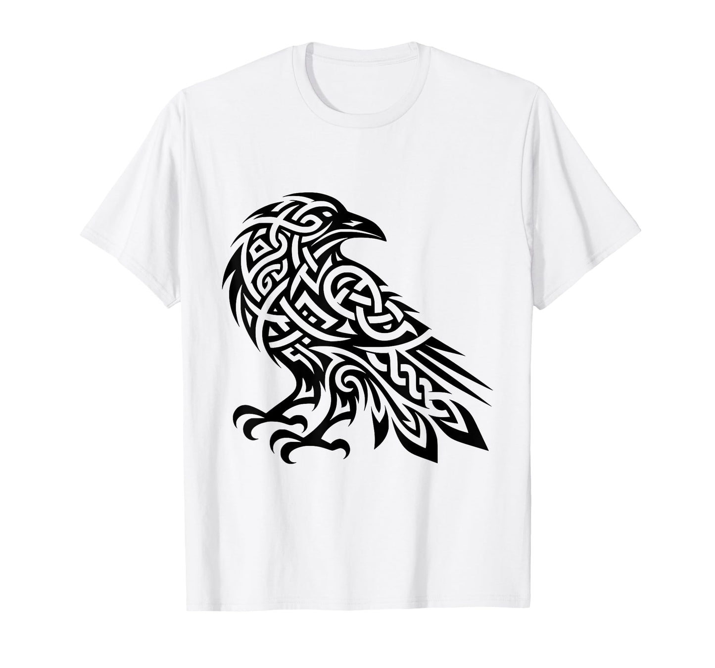 Tribal Crow Nordic Motifs Gaelic Patterns Crow Ornamental T-Shirt