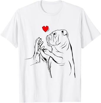 English Bulldog Love Cute Bully Dog Mom Funny Girls Gift T-Shirt