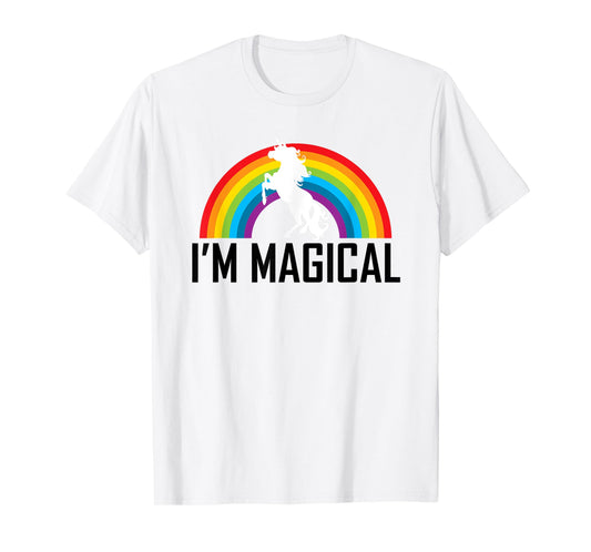 Unicorn I'm Magical Rainbow T Shirt for Girl Women Kids Gift T-Shirt