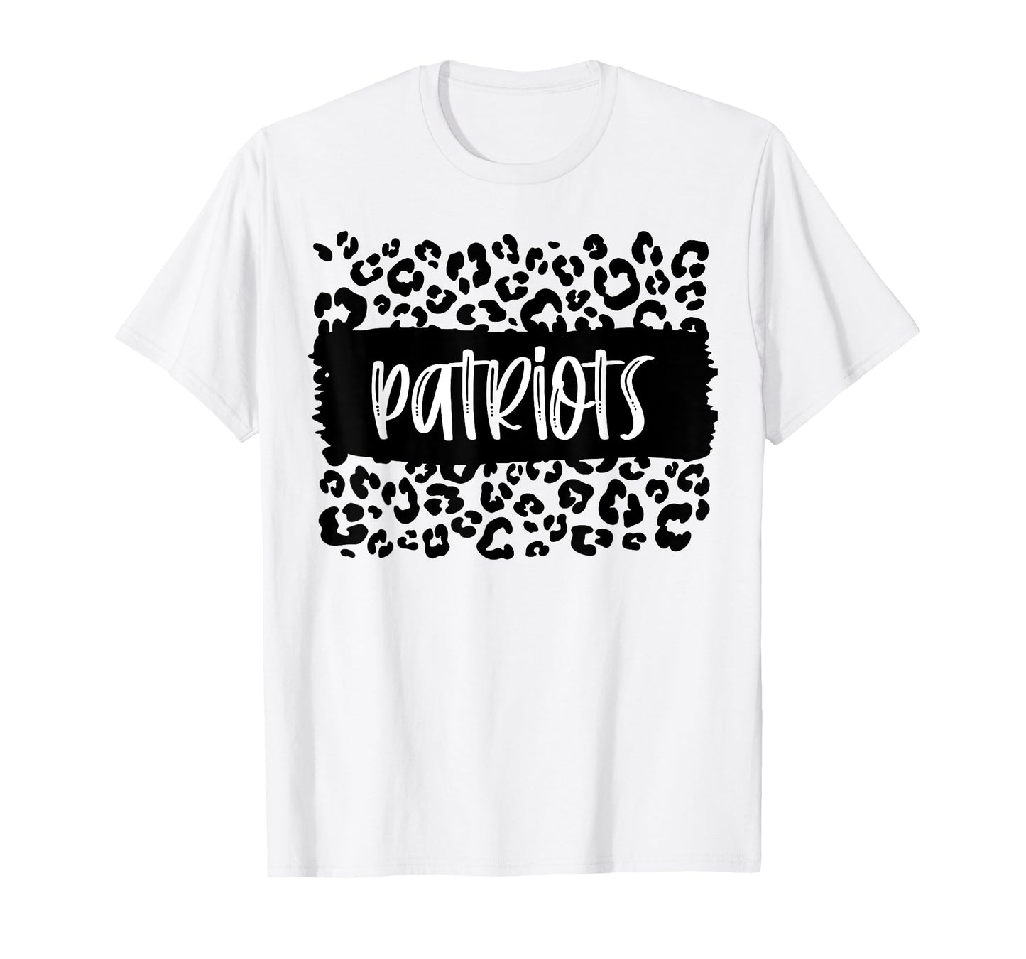 Patriots Team Mascot School Spirit Game Night Leopard Print T-Shirt