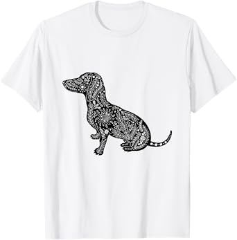 Dachshund Dog Breed Pet Animal Lover Boho Floral Women T-Shirt