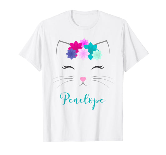 Penelope Kitty Cat Personalized Name Birthday Gift Men Women Kids T-Shirt