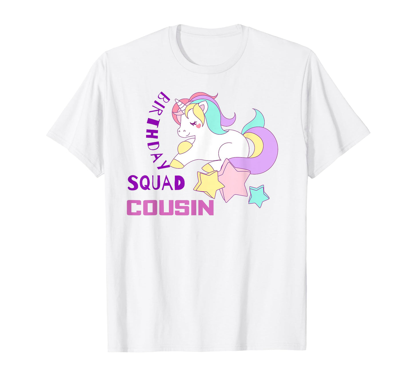 Cousin Of The Birthday Girl Unicorn Party Squad T-Shirt