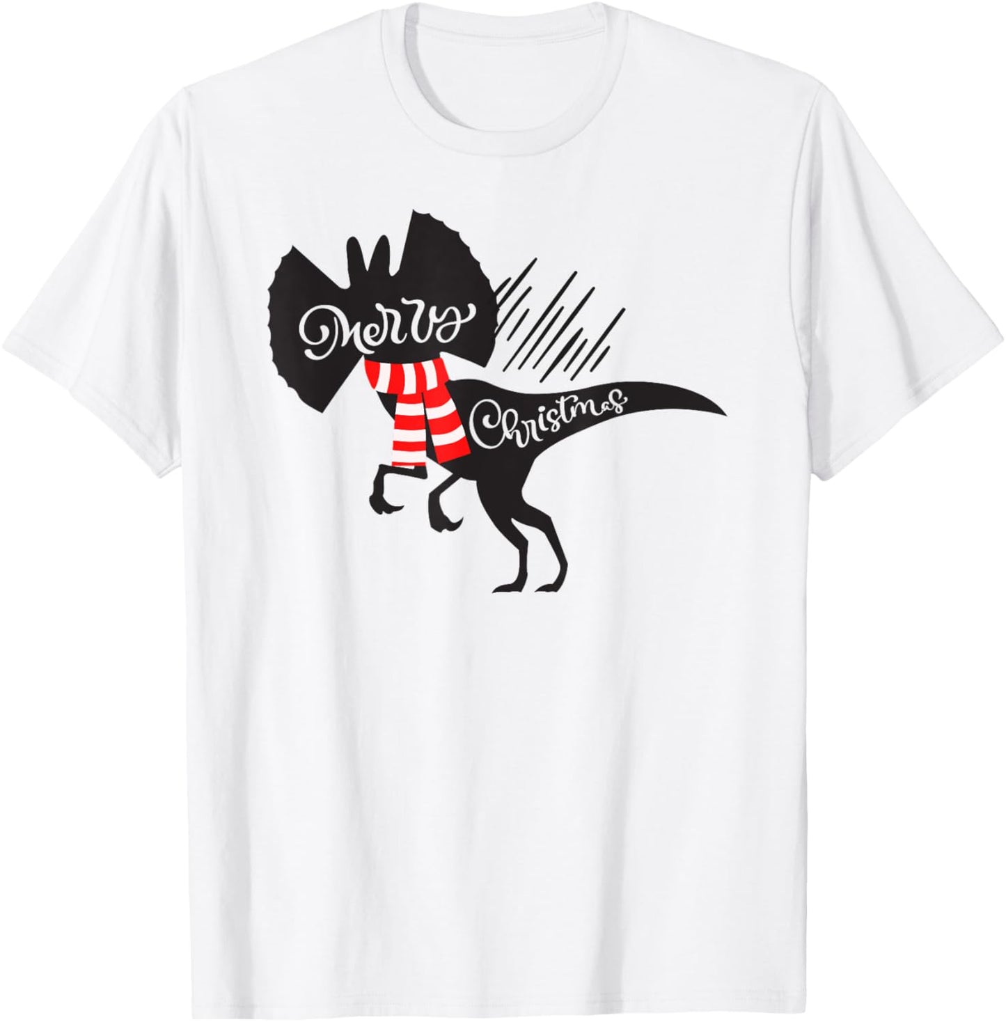 Dilophosaurus Merry Christmas Funny Dinosaur T-Shirt