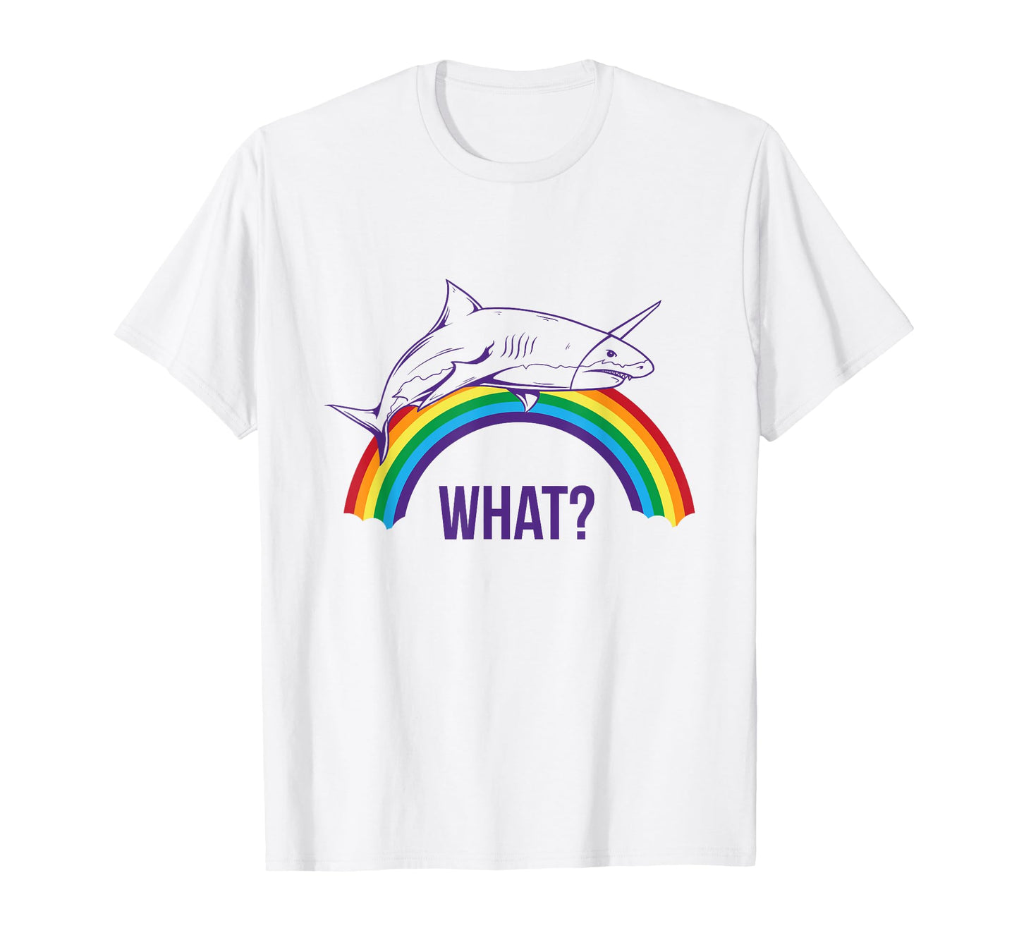Unicorn Shark "What" Cute Rainbow Pride Graphic T-Shirt T-Shirt