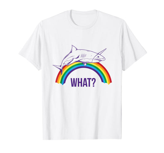 Unicorn Shark "What" Cute Rainbow Pride Graphic T-Shirt T-Shirt