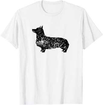 Distressed Corgi Silhouette Dog Owner T-Shirt