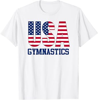 USA with American Flag Gymnastics Sports T-Shirt