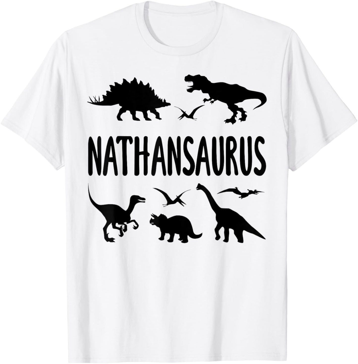 Dinosaur T Rex Nathan Nathansaurus Boys Dino Name T-Shirt